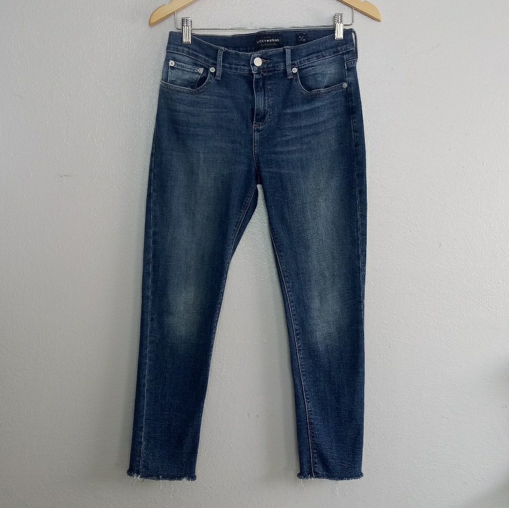 LUCKY BRAND Brooke Crop Frayed Hem Skinny Jeans